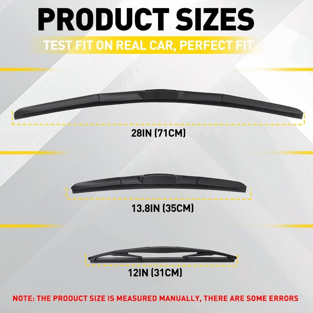 For Toyota Corolla 2019 - 2023 Hybrid Windscreen Wiper Blades Set of 3 28"14"12", photo 3