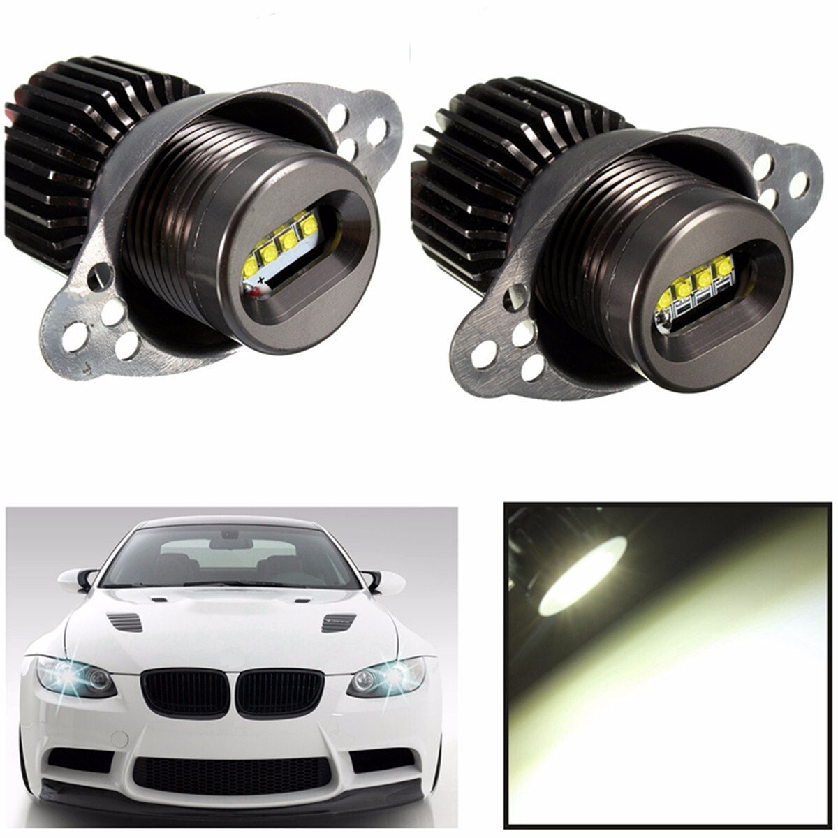 2x 40W LED Angel Eyes Halo Ring Light Bulb For BMW 3 Series E90 E91 LCI No Error, photo 4