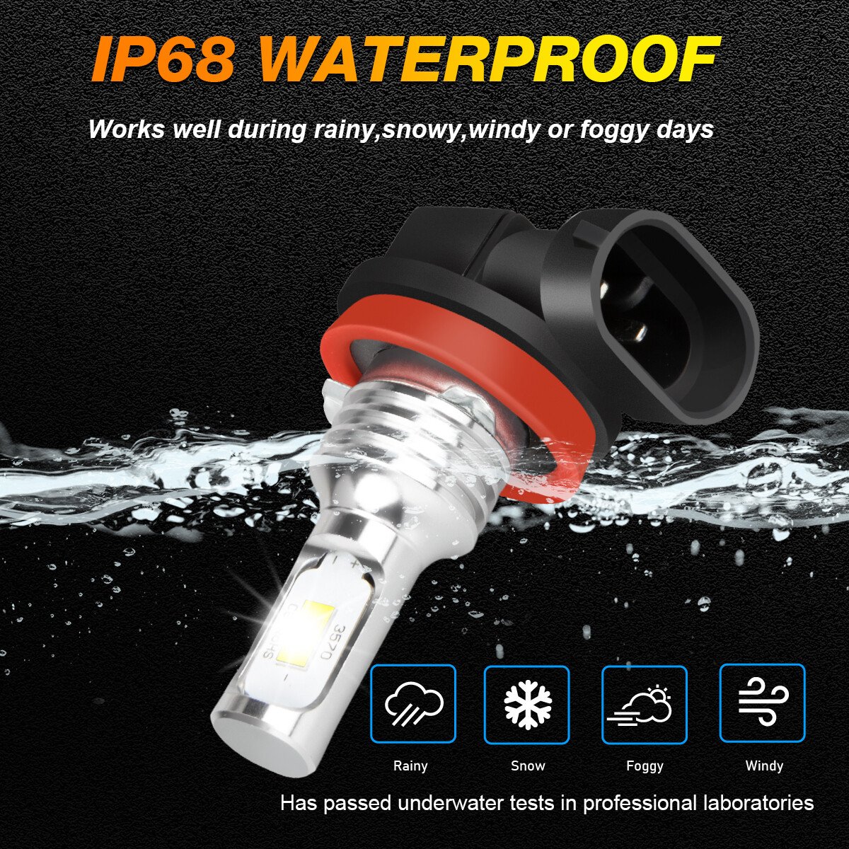 2x H11 H8 H16 LED Foglight Bulbs DRL Light 6000K 80W For Toyota Auris 2012-2018, photo 3