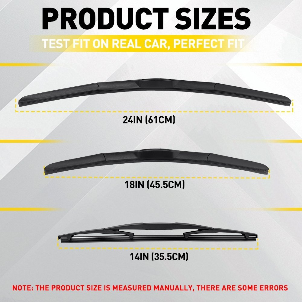Front/Rear Windscreen 24" 18" 14" Wiper Blades Set for Mazda CX-5 2012-2018, photo 3