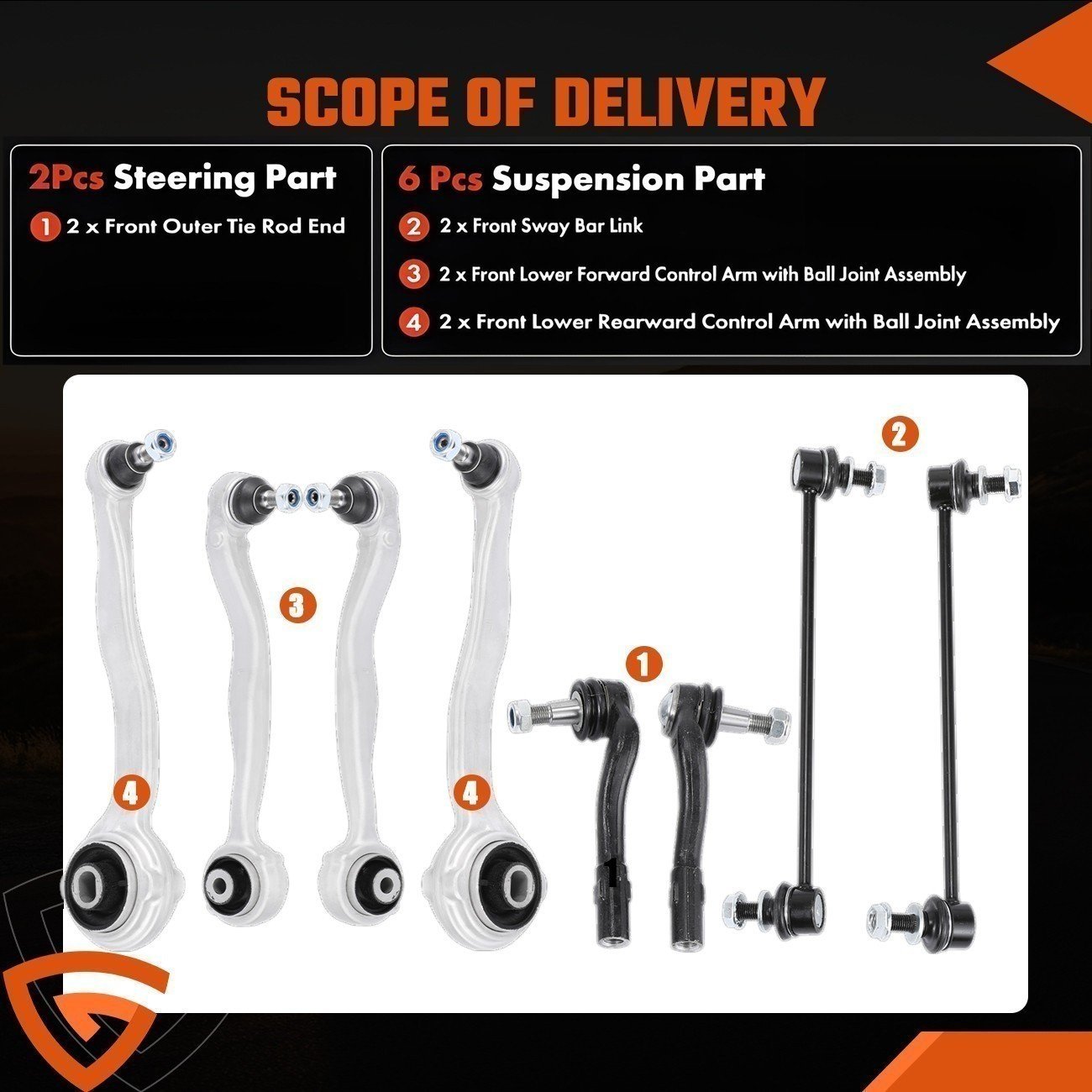 For Mercedes C-Class W204 Front Suspension Control Arm Set, Driver & Passenger, photo 6