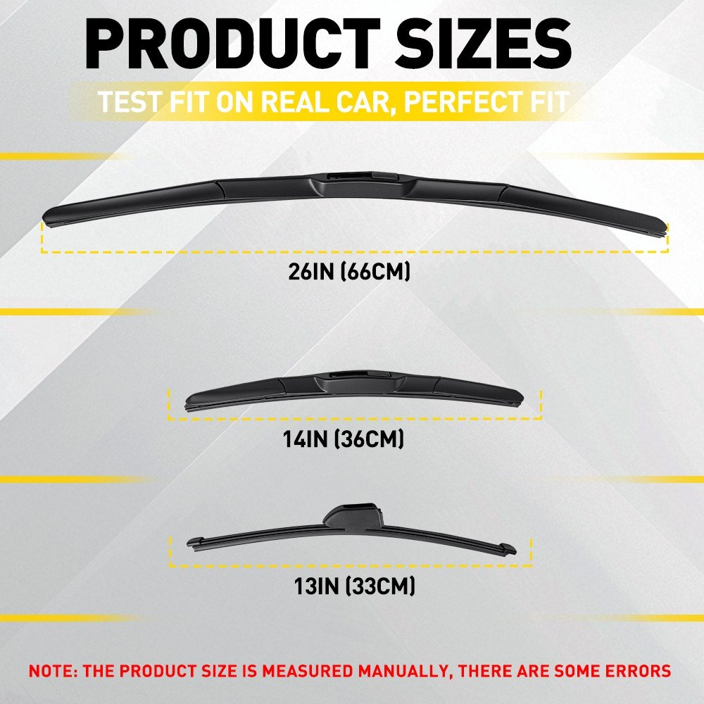 3x Front & Rear Windscreen Wiper Blade Set For Hyundai i30 2012-2017 26" 14" 13", photo 3