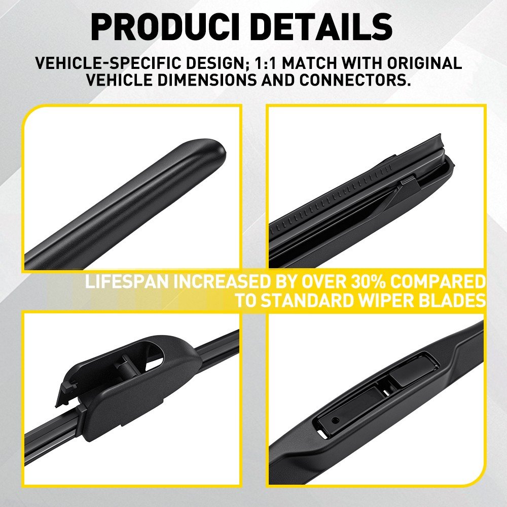 3x Front & Rear Windscreen Wiper Blade Set For Hyundai i30 2012-2017 26" 14" 13", photo 4