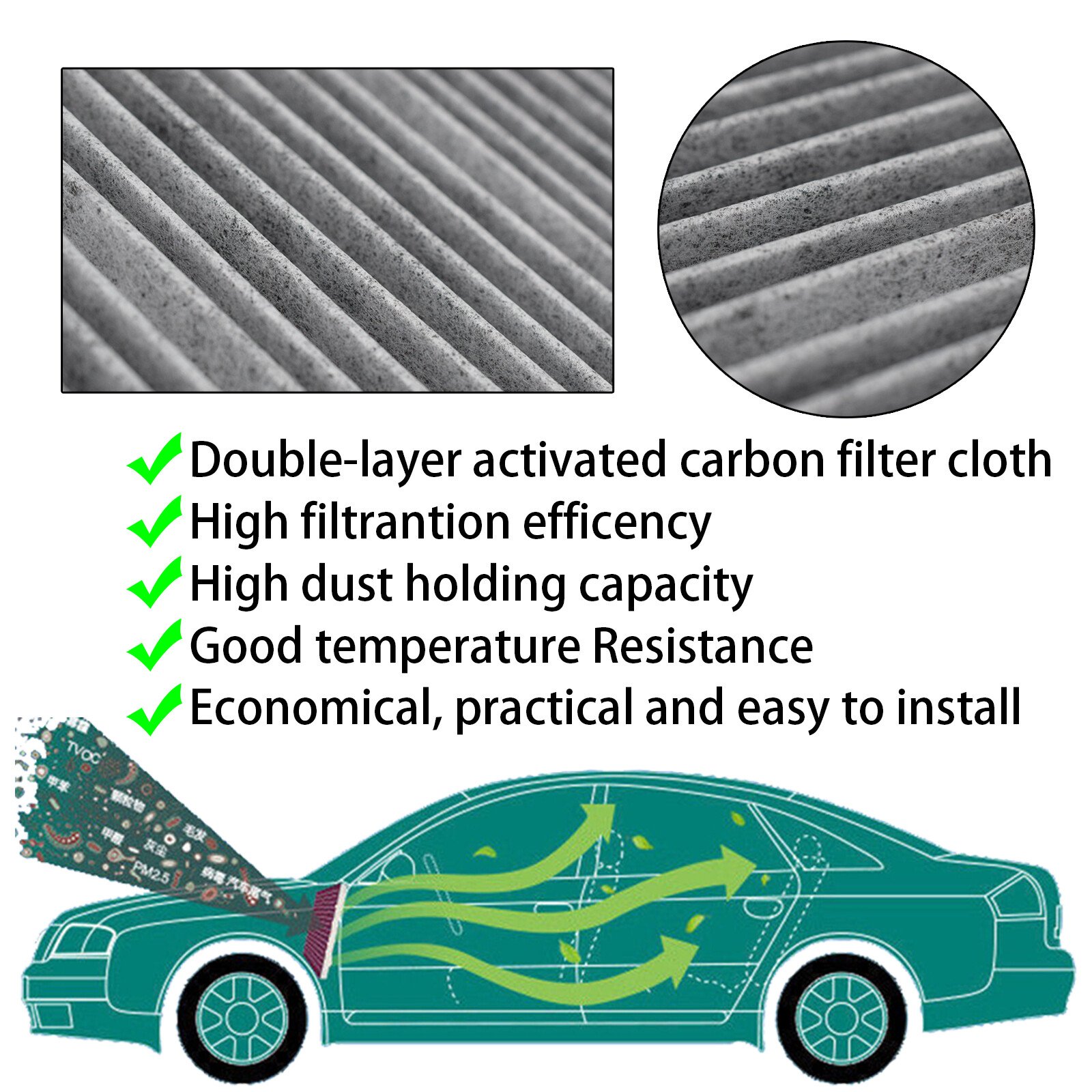 For Hyundai i20 i30 Kia CeedCar Pollen Cabin Air Filter 97133-2H000 97133-2H001, photo 3