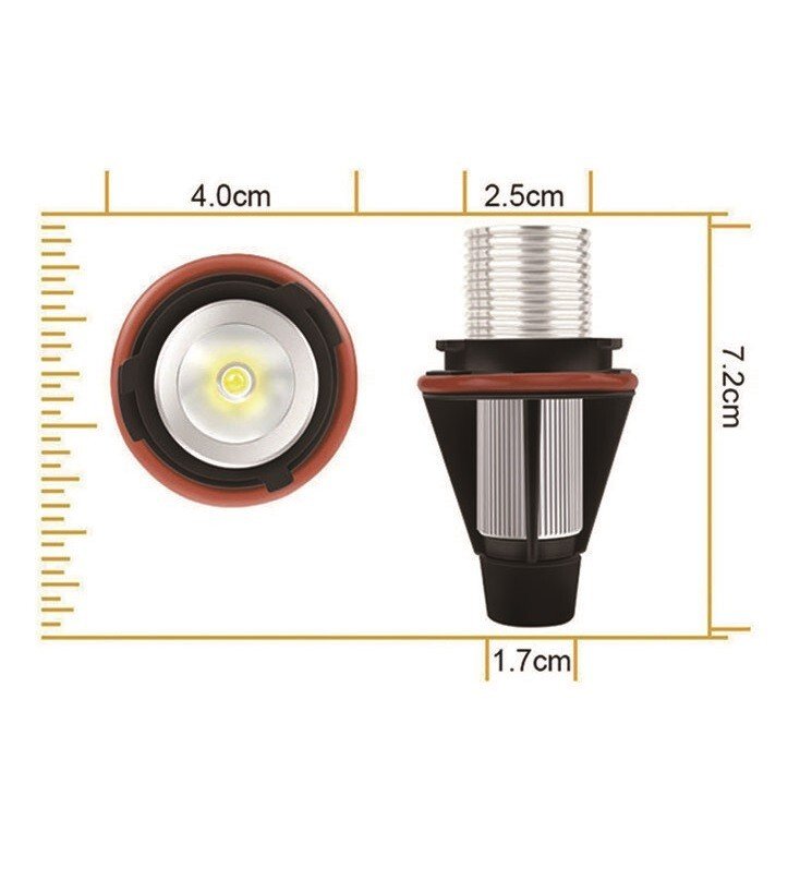 2X Angel Eyes Halo LED Frozen White Light Bulbs For BMW E39 E60 E61 E64 E83 E53, photo 7