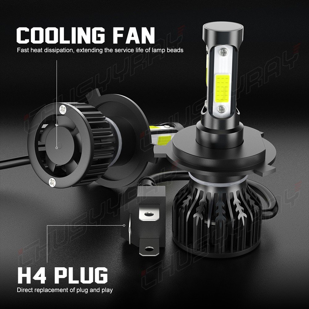 For Ford Fiesta MK5 2002-2008 2x H4 Car LED Headlight Bulbs 6000K High/Dip Beam, photo 2