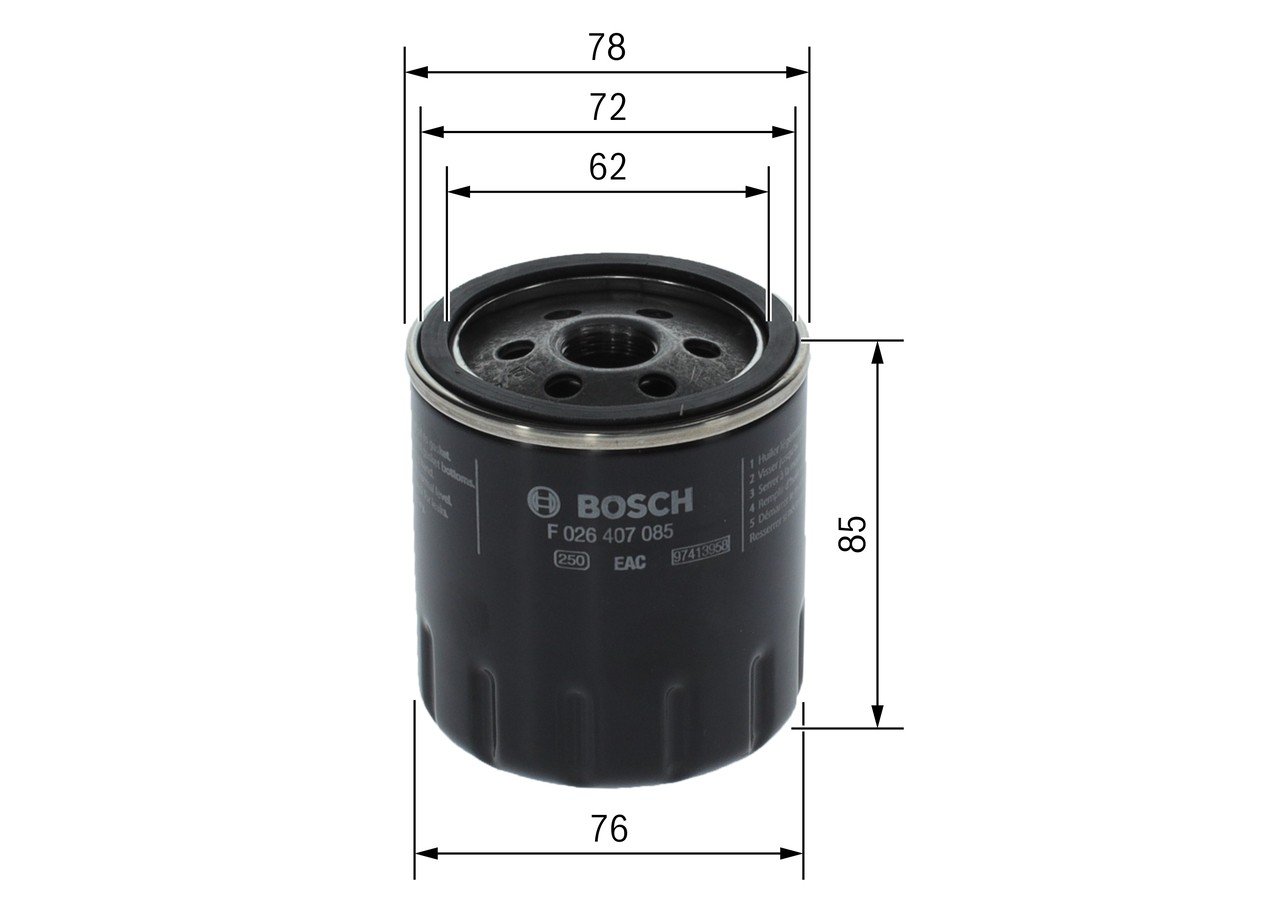 Oil Filter fits MAZDA 6 GG, GH, GJ, GY 1.8 2.0 2.5 2.2D 2003 on Bosch LFY114302, photo 7
