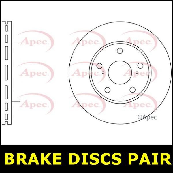 Brake Discs Pair Front FOR TOYOTA AURIS I 1.4 07->12 Diesel Petrol Apec, photo 2