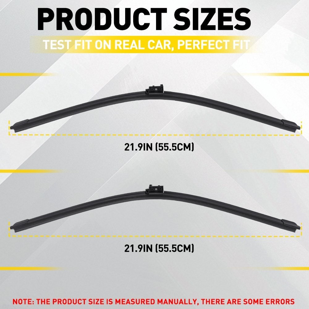 For Mercedes C-Class W205 C200 C220 C300 Front Wiper Blades Set 22" 22" Pair, photo 4