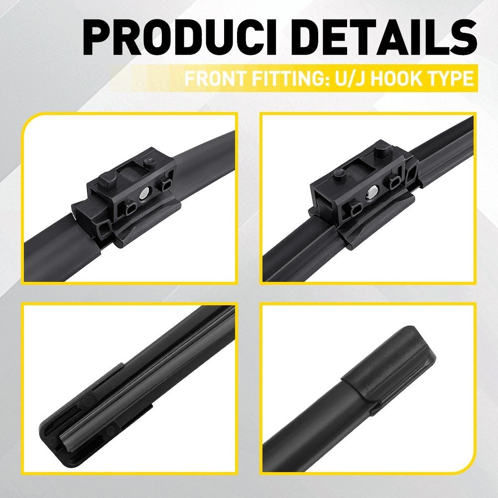 For Mercedes C-Class W205 C200 C220 C300 Front Wiper Blades Set 22" 22" Pair, photo 6