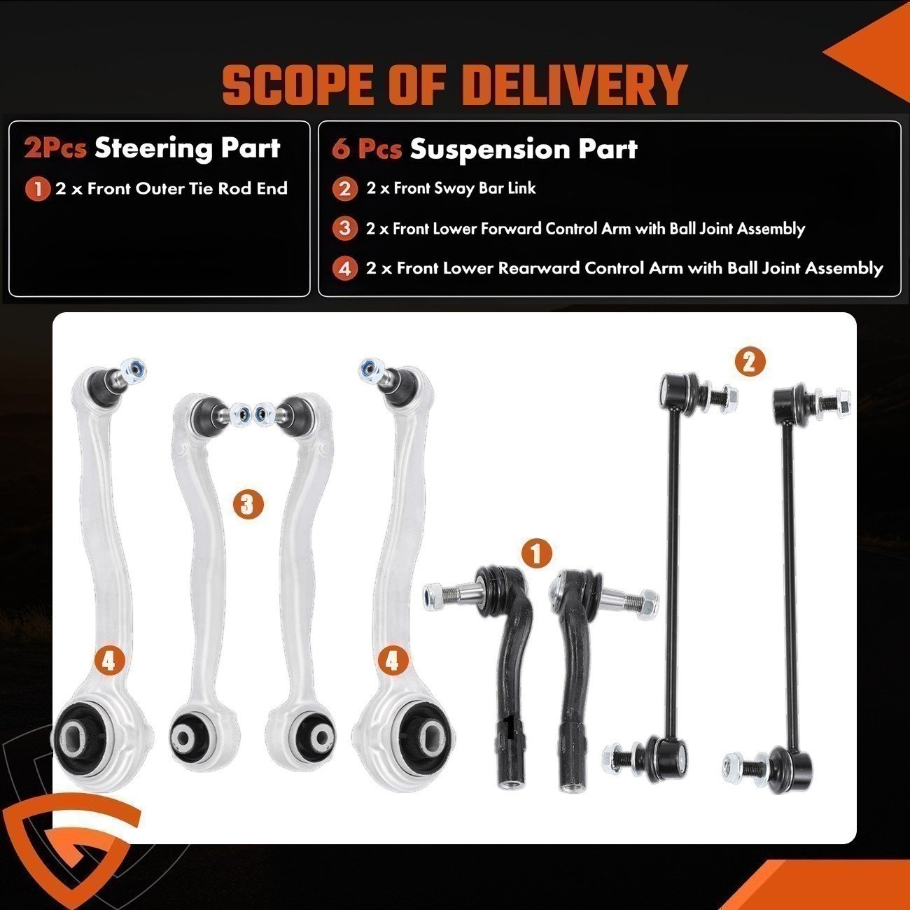 Front Suspension Control Arm Set, Driver & Passenger, for Mercedes C-Class W204, photo 6